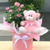 Box mini rosa com urso de pelúcia - Ref. FDM110-0